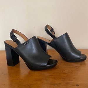 Coach Open Toe Slingback Heels, Size 8.5